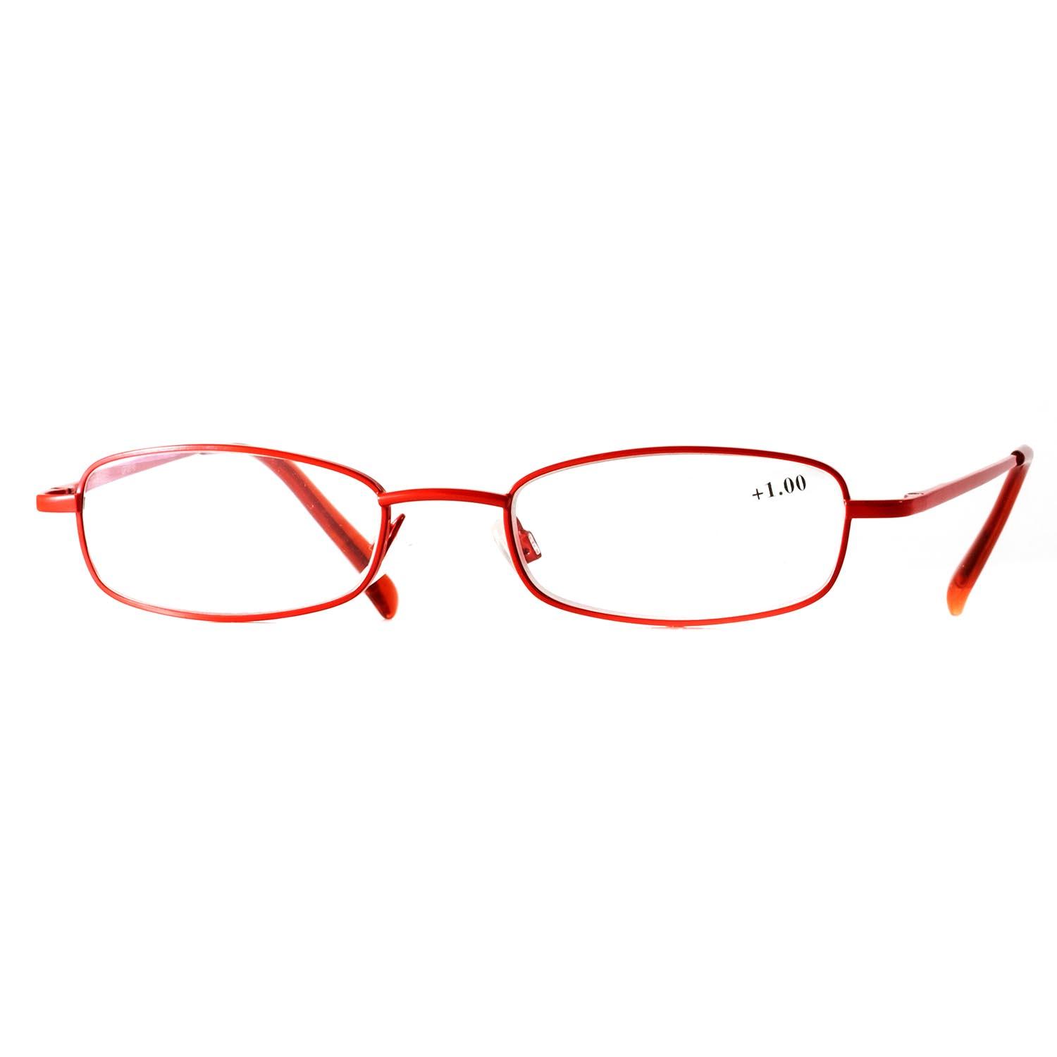 Gafas de lectura metálicas color rojo con aumento +1,00.